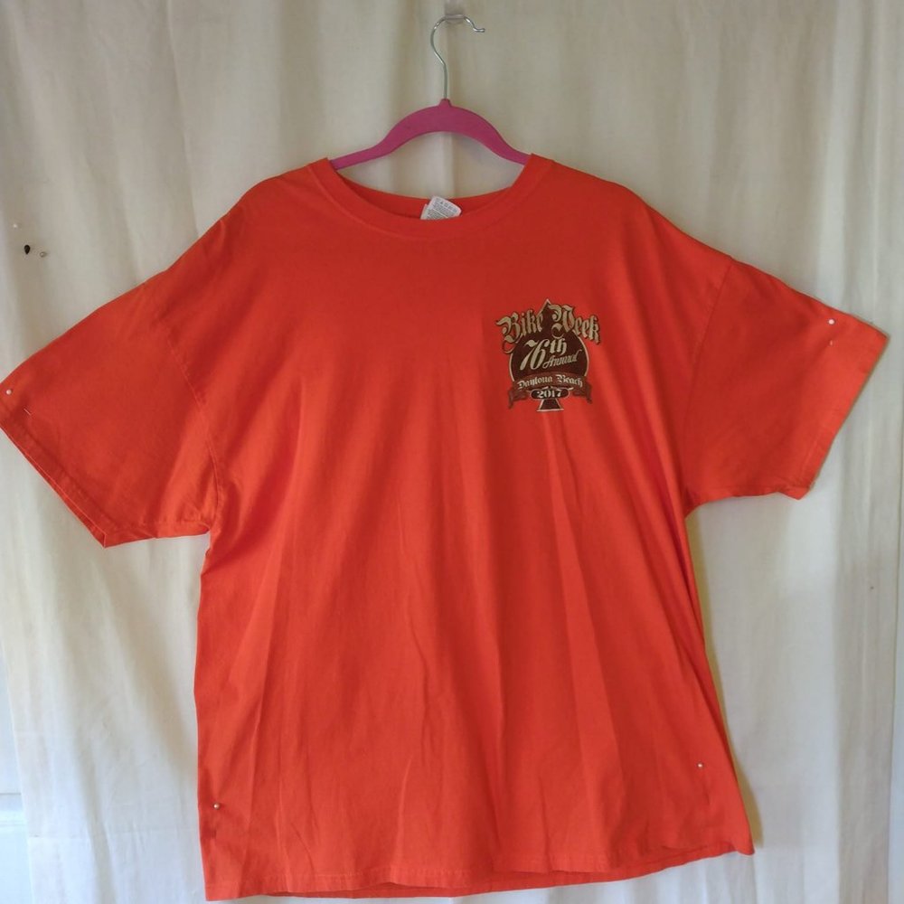 Size 2XL Men's Orange 2017 Bike Week 76th Annual Daytona Beach